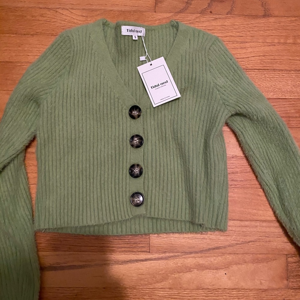 Green cardigan